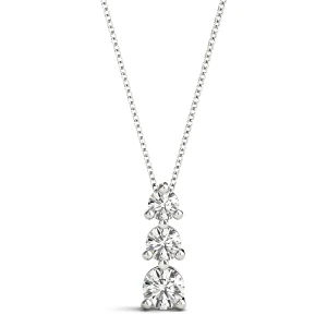 Rupert Lab-Created Diamond Round cut Prong Set Designer Pendant Necklace