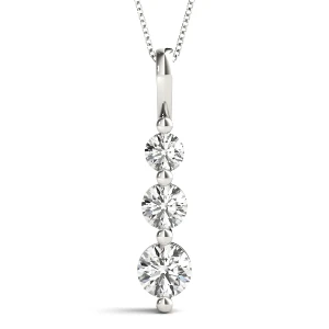 Fenn Lab-Created Diamond Round cut Prong Set Designer Pendant Necklace