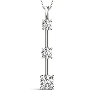 Talin Lab-Created Diamond Round cut Prong Set Designer Pendant Necklace