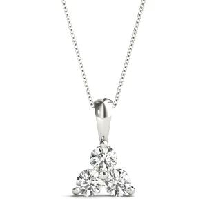 Ernest Lab-Created Diamond Round cut Prong Set Designer Pendant Necklace