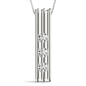 Parry Lab-Created Diamond Round cut Bezel Set  Designer Pendant Necklace