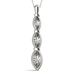 Tristin Lab-Created Diamond Round cut Bezel Set  Designer Pendant Necklace