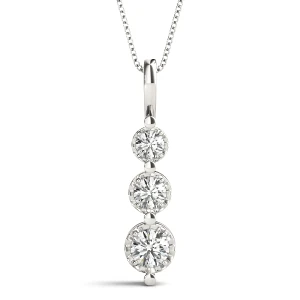 Scott Lab-Created Diamond Round cut Prong Set Designer Pendant Necklace