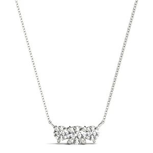 Brian Lab-Created Diamond Round cut Prong Set Designer Pendant Necklace