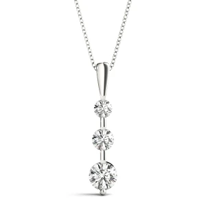 Finn Lab-Created Diamond White Gold Prong Set Designer Pendant Necklace