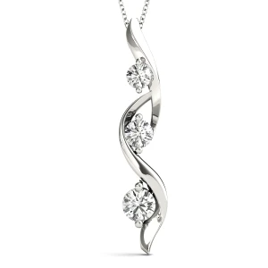 Archie Lab-Created Diamond White Gold Prong Set Designer Pendant Necklace