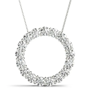 Bixby Lab-Created Diamond Round cut Prong Set Circle Pendant Necklace