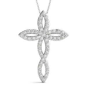 Alfie Lab-Created Diamond Round cut Pave Set Cross Pendant Necklace