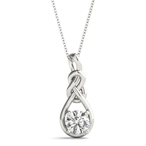 Orson Lab-Created Diamond White Gold Prong Set  Designer Pendant Necklace