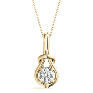 Wilfred Lab Grown Diamond Yellow Gold Prong Setting  Designer Pendant Necklace