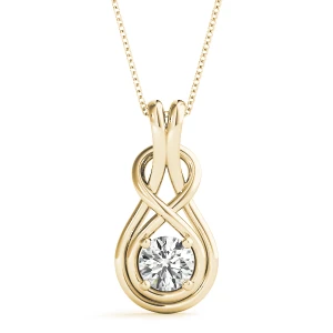 Ewan Lab Grown Diamond Yellow Gold Bezel Set  Designer Pendant Necklace