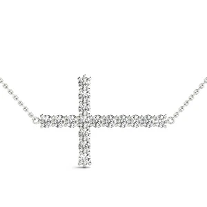 Aston Lab Grown Diamond Prong Set Cross Pendant Necklace