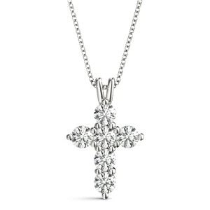 Arbor Lab Grown Diamond Prong Set Cross Pendant Necklace