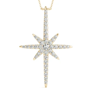 Grant Lab Grown Diamond Yellow Gold Pave Set Designer Pendant Necklace