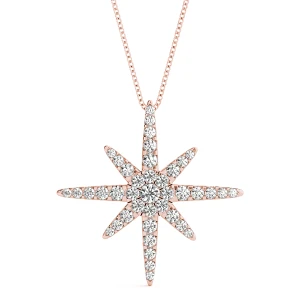 Tatum Lab-Created Diamond Rose Gold Pave Set Designer Pendant Necklace