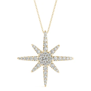 Tatum Lab Grown Diamond Yellow Gold Pave Set Designer Pendant Necklace