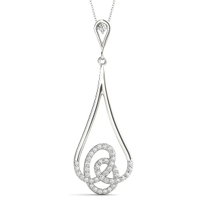 Shiloh Lab-Created Diamond Platinum Bezel Set Designer Pendant Necklace