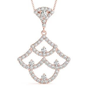 Charles Lab-Created Diamond Rose Gold Micro Pave Set Designer Pendant Necklace