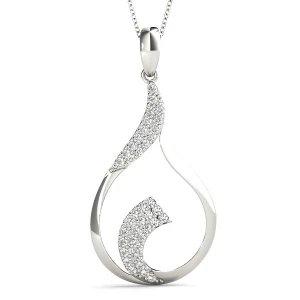Ryker Lab-Created Diamond Platinum Prong Set Designer Pendant Necklace