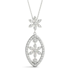 Bentley Lab-Created Diamond Platinum Prong Set Designer Pendant Necklace