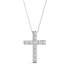 Miles Lab Grown Diamond Prong Set Cross Pendant Necklace