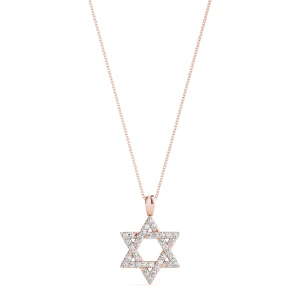 Cassian Lab-Created Diamond Rose Gold Prong Set Designer Pendant Necklace