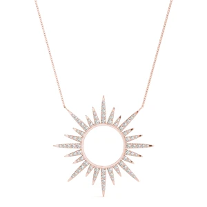 Chase Lab-Created Diamond Rose Gold Pave Set Designer Pendant Necklace