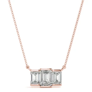 Trask Lab-Created Diamond Rose Gold Prong Set Delicate Pendant Necklace