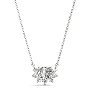 Taylor Lab-Created Diamond Platinum Prong Set Delicate Pendant Necklace