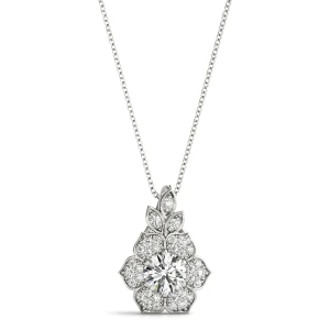 Tomas Lab-Created Diamond Silver Bezel Set Designer Pendant Necklace
