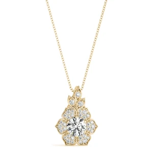 Tomas Lab-Created Diamond Yellow Gold Bezel Set Designer Pendant Necklace