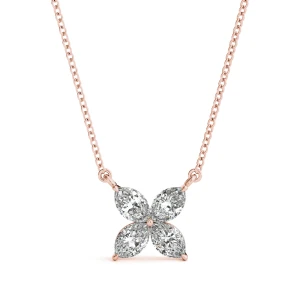 Titus Lab-Created Diamond Rose Gold Prong Set Delicate Pendant Necklace