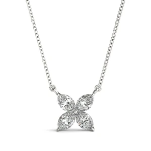 Titus Lab-Created Diamond Marquise cut Prong Set Delicate Pendant Necklace