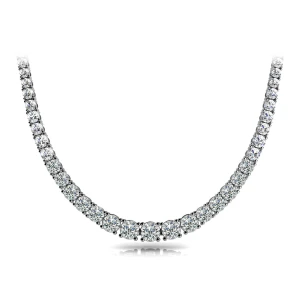 Vriha Natural Platinum 4 Prong Set Diamond Necklace