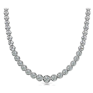 Vidushi Natural Platinum 4 Prong Set Diamond Necklace