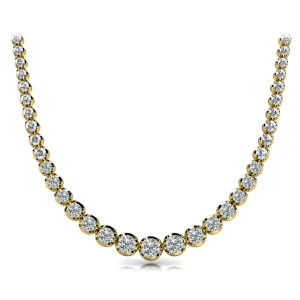Victorie Lab Grown Yellow Gold 4 Prong Set Diamond Necklace