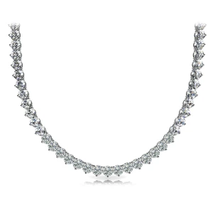 Varenya Lab-Created Platinum 3 Prong Set Diamond Necklace