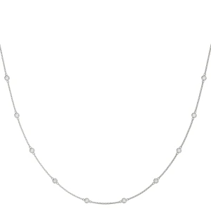 Vismaya Natural Platinum Bezel Set Diamond Necklace