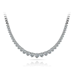 Viaana Lab-Created Platinum 3 Prong Set Diamond Necklace