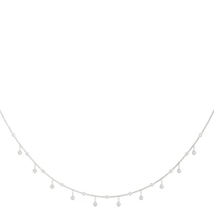 Vallon Natural Platinum Bezel Set Diamond Necklace