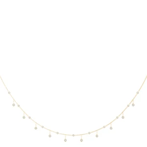 Vallon Natural Yellow Gold Bezel Set Diamond Necklace