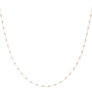 Venessa Natural Rose Gold Bezel Set Diamond Necklace