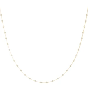 Venessa Natural Yellow Gold Bezel Set Diamond Necklace