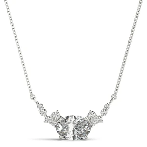 Veida Natural Platinum 4 Prong Set Diamond Necklace