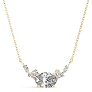 Veida Natural Yellow Gold 4 Prong Set Diamond Necklace