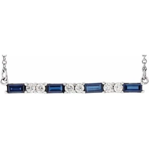 Paniz 1.38 Carat Blue Sapphire Baguette cut Shared Prong 