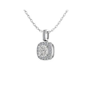 Trisha 0.75 - 1.50 Carat Natural Diamond Cushion cut 4 Prong  Halo Pendant Necklace