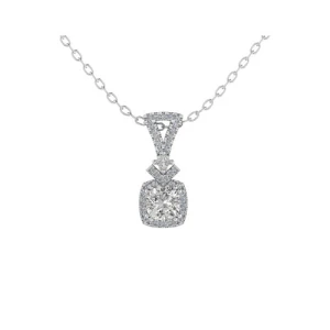 Tanith Lab-Created Diamond Double Prong Halo Pendant Necklace