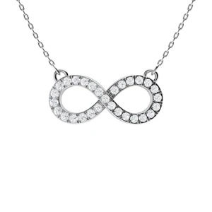 Thorlee Natural Diamond Platinum Pave Set Everyday Pendant Necklace