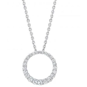 Philberta 0.50 Carat Lab-Created Diamond Round cut Shared Prong  Circle Pendant Necklace